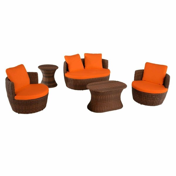 W Unlimited Romantic Collection outdoor 5-piece Conversation Set 2115SET5-DB-OR